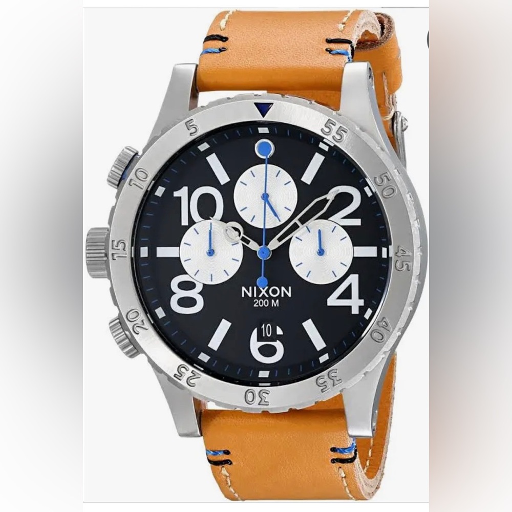 Nixon Mens 48-20 Chrono Leather Watch